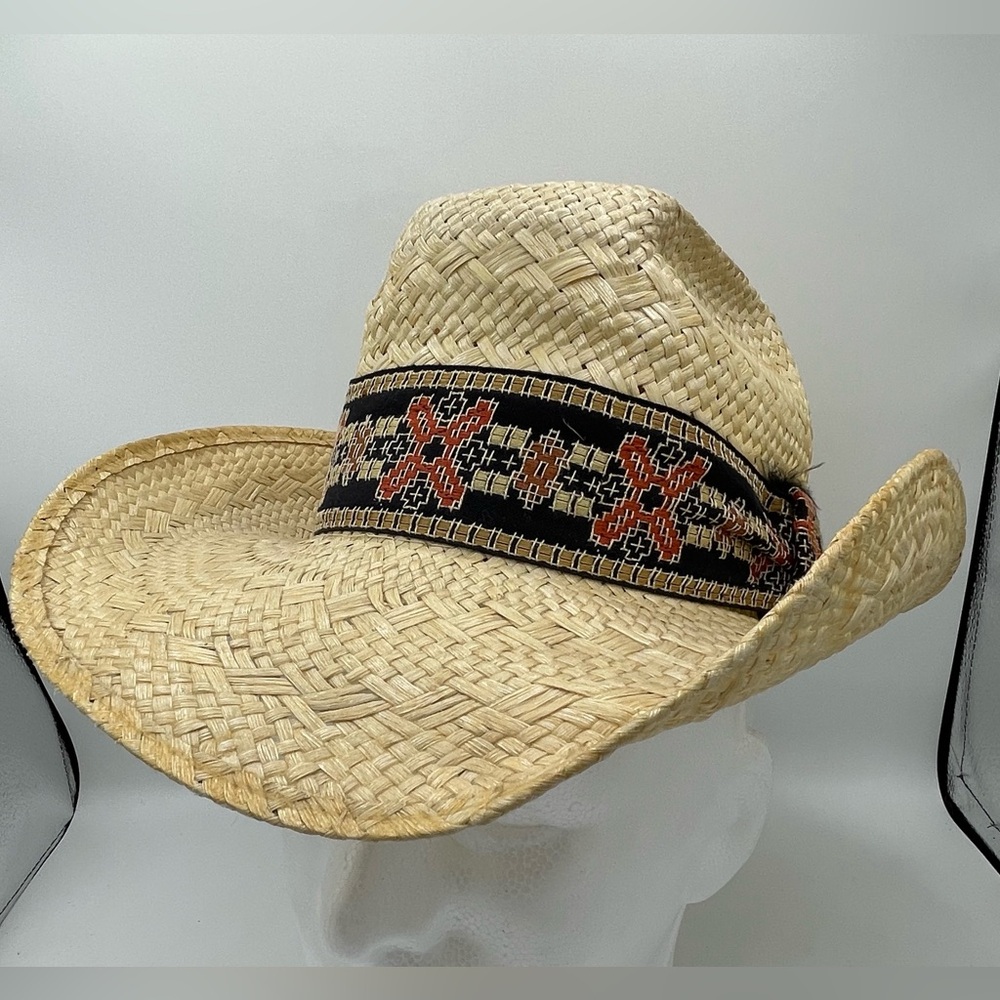 Vintage Resistol Stagecoach Straw Cowboy Hat Self Conforming Size 6 3/8 X-Small